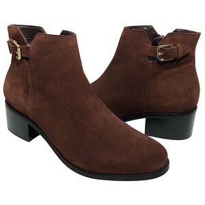 Cole Haan Women's Haidyn Suede In Scotch Color Zipper Ankle Boot Bootie Size 8B
